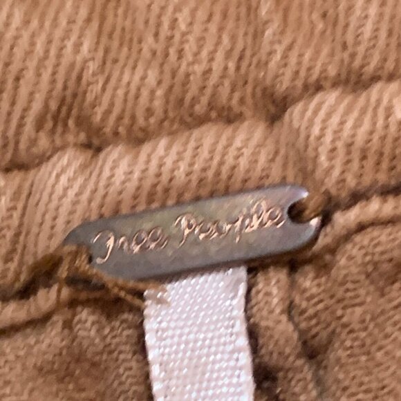 Free People Hemp Cotton Blend Distressed Brown Braided Wide Waist A Lined‎ Skirt - Picture 3 of 10